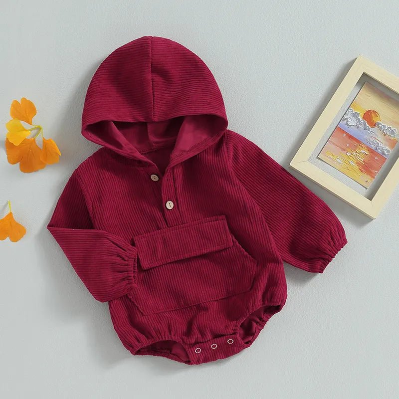 Corduroy Hooded Onesie - The Ollie Bee