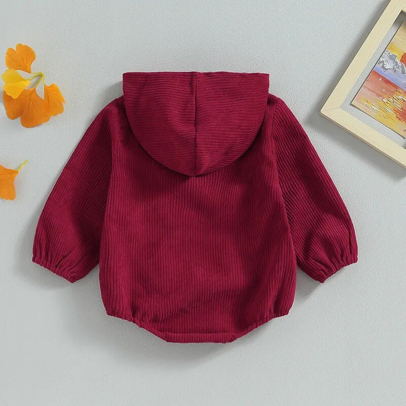 Corduroy Hooded Onesie - The Ollie Bee