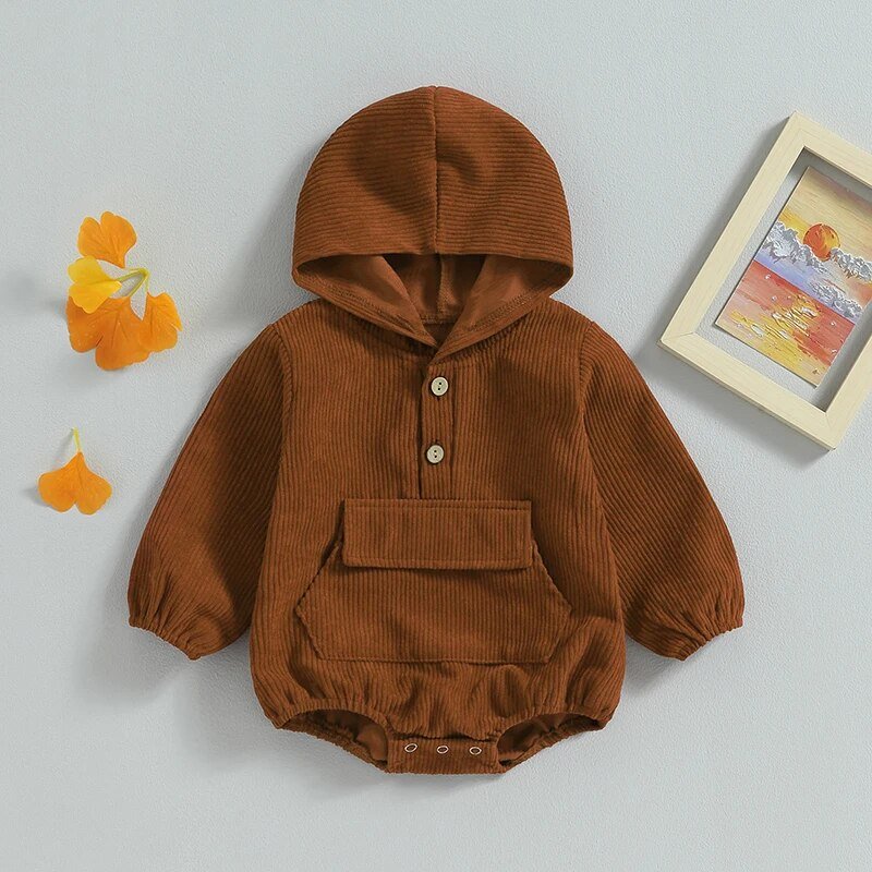 Corduroy Hooded Onesie - The Ollie Bee