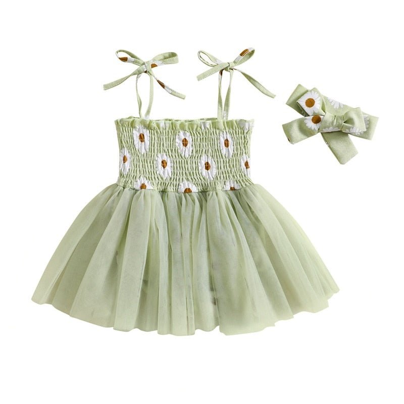 Daisy Print Tutu Dress & Headband - The Ollie Bee