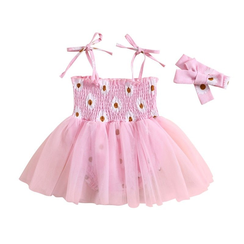 Daisy Print Tutu Dress & Headband - The Ollie Bee