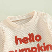 Hello Pumpkin Waffle Sweatsuit - The Ollie Bee