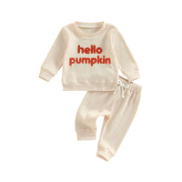 Hello Pumpkin Waffle Sweatsuit - The Ollie Bee