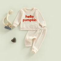 Hello Pumpkin Waffle Sweatsuit - The Ollie Bee