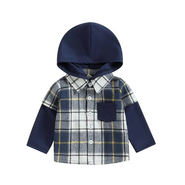 Hooded Flannel Pocket Tee - The Ollie Bee