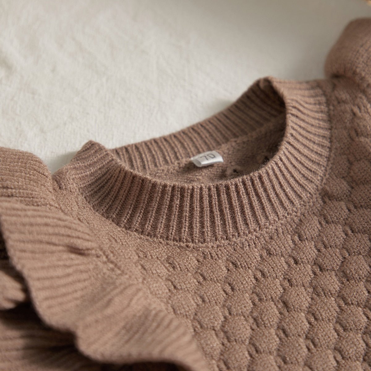 Knit Ruffle Sweater Onesie - The Ollie Bee