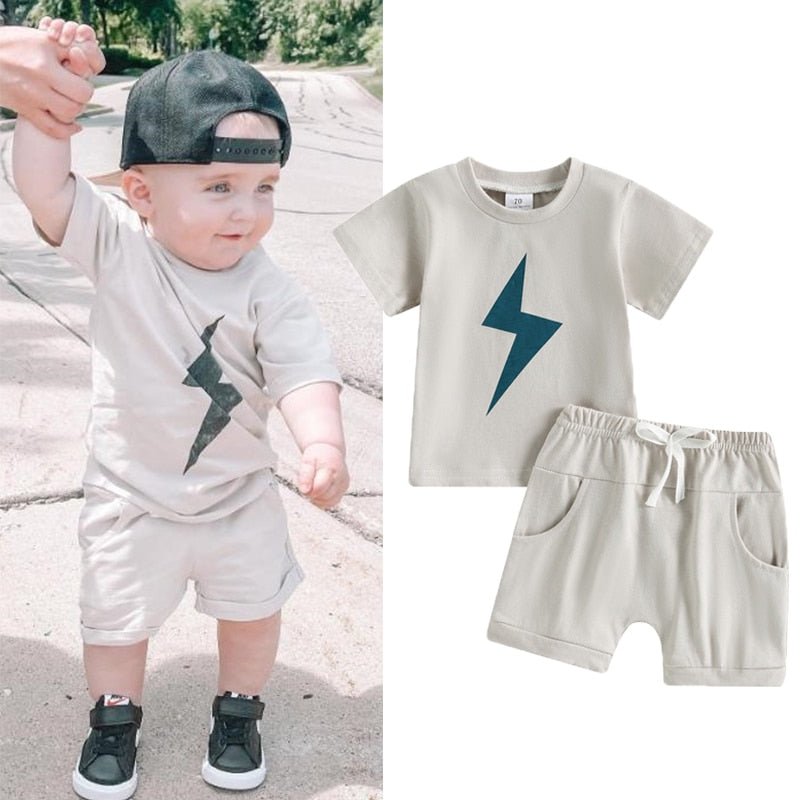 Lightning Bolt T-Shirt and Shorts Set - The Ollie Bee