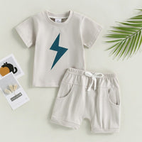 Lightning Bolt T-Shirt and Shorts Set - The Ollie Bee