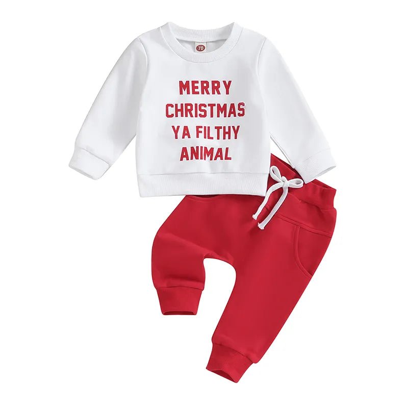 Merry Christmas Ya Filthy Animal Sweatsuit - The Ollie Bee