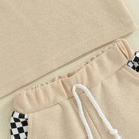 Neutral Waffle Checkered Set - The Ollie Bee