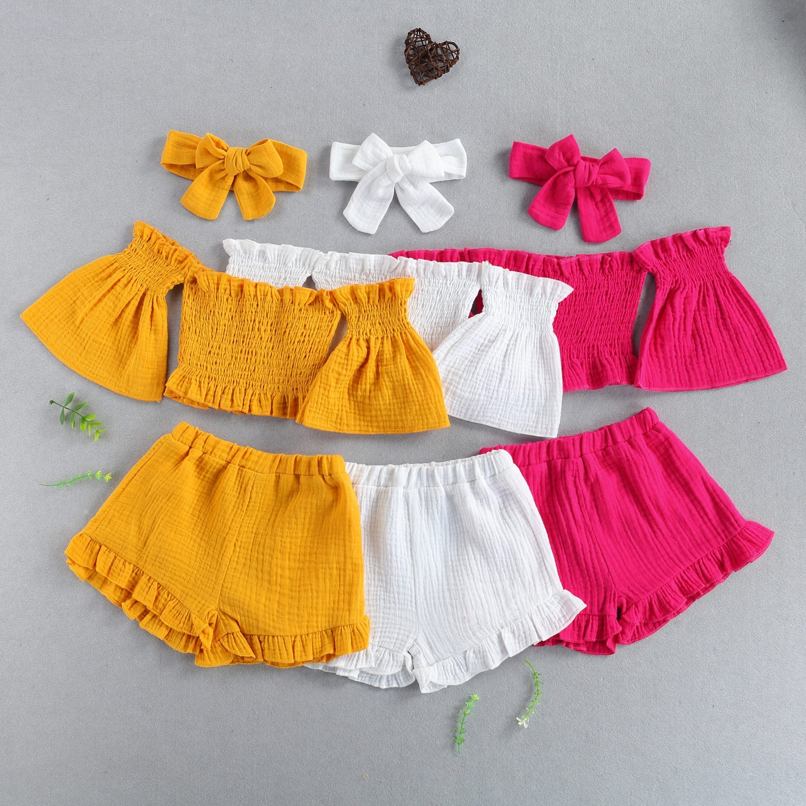 Off Shoulder Ruched Crop Set - The Ollie Bee