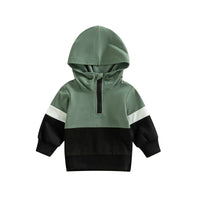 Patchwork Zipper Pullover Hoodie - The Ollie Bee