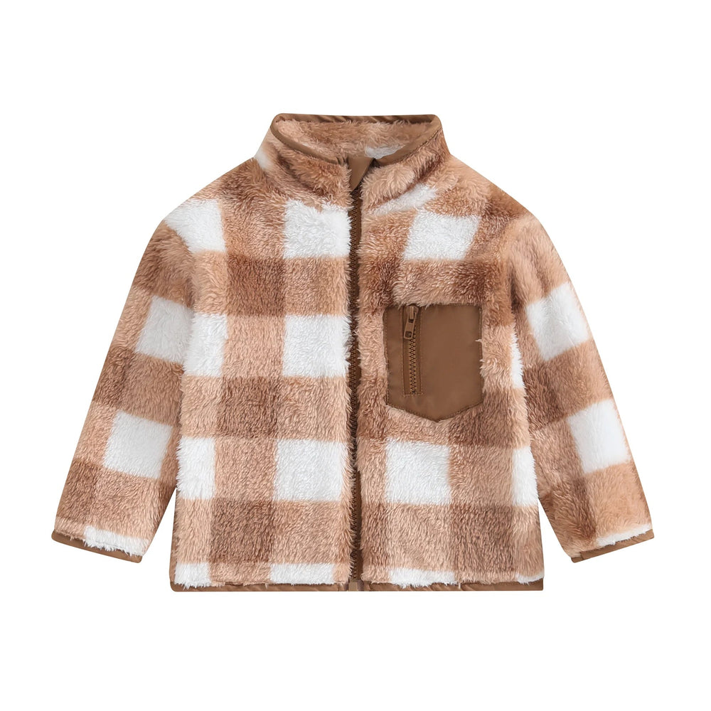 Plaid fleece clearance jacket