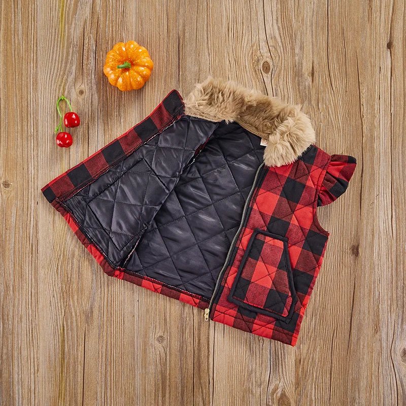 Plaid Quilted Zipper Vest - The Ollie Bee