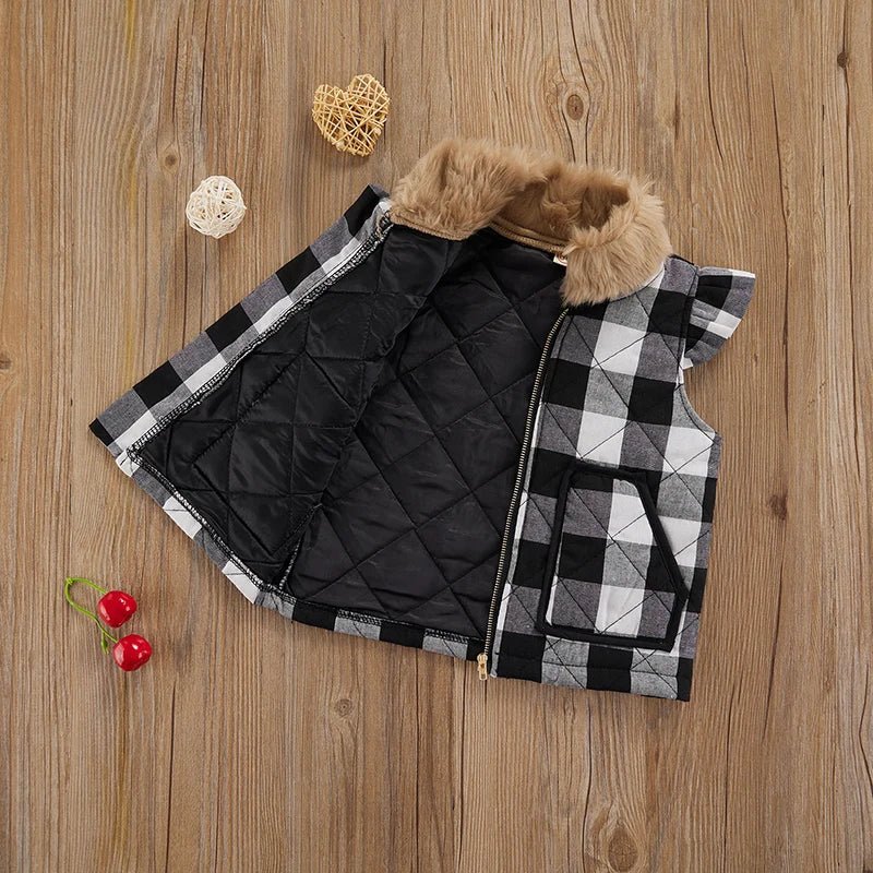Plaid Quilted Zipper Vest - The Ollie Bee