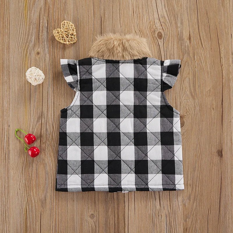 Plaid Quilted Zipper Vest - The Ollie Bee