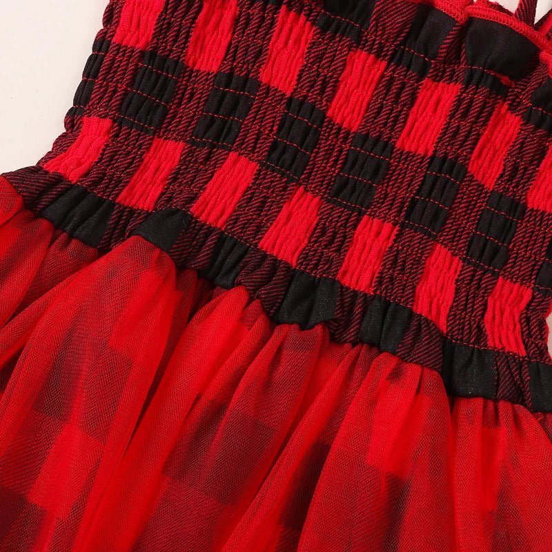 Plaid Tutu Onesie with Bow - The Ollie Bee