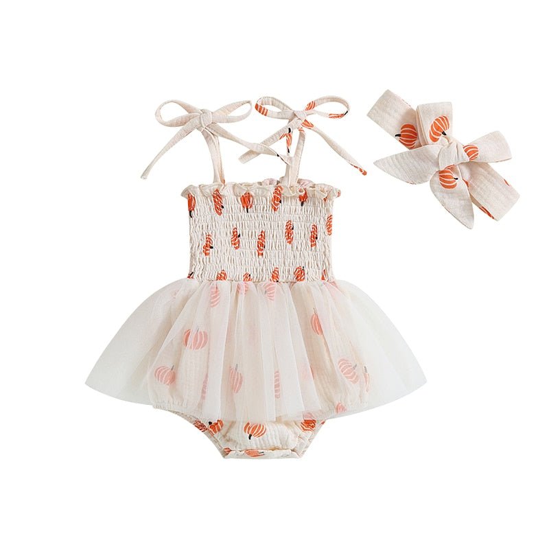 Pumpkin Tutu Onesie with Headband - The Ollie Bee