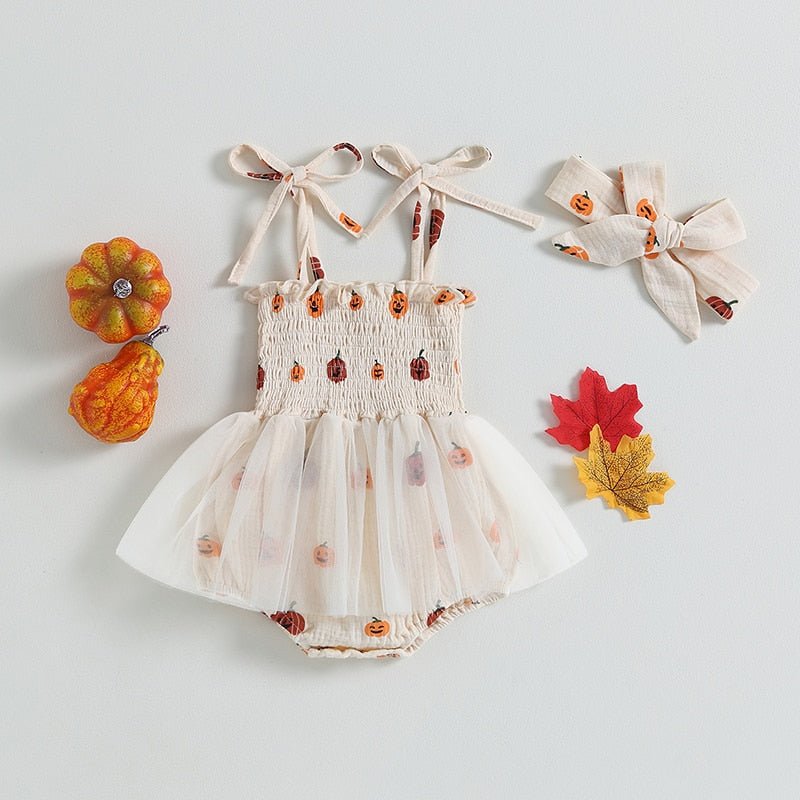 Pumpkin Tutu Onesie with Headband - The Ollie Bee