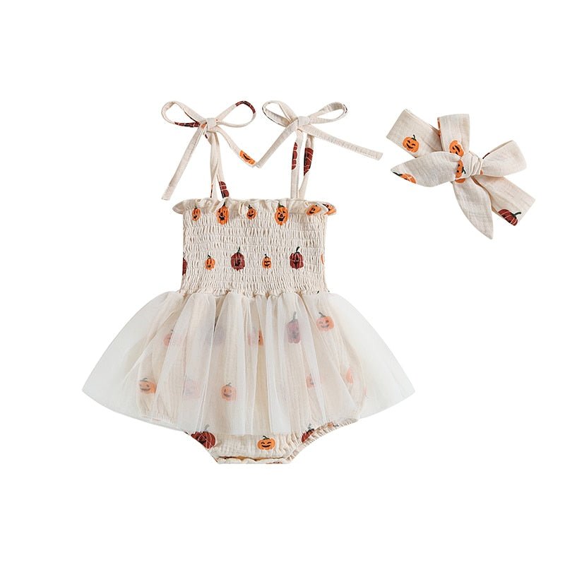 Pumpkin Tutu Onesie with Headband - The Ollie Bee