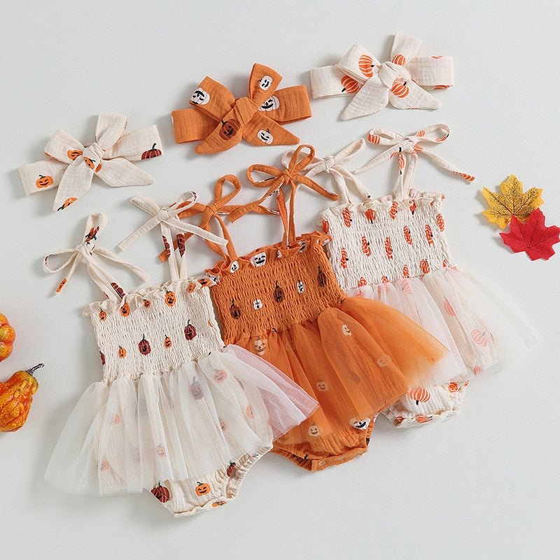 Pumpkin Tutu Onesie with Headband - The Ollie Bee