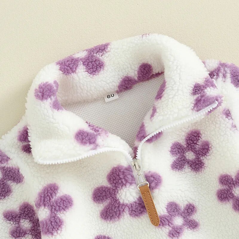 Retro Flowers Sherpa Jacket - The Ollie Bee