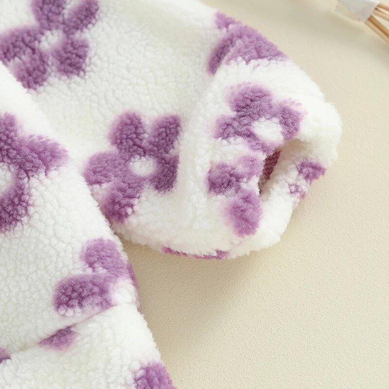 Retro Flowers Sherpa Jacket - The Ollie Bee