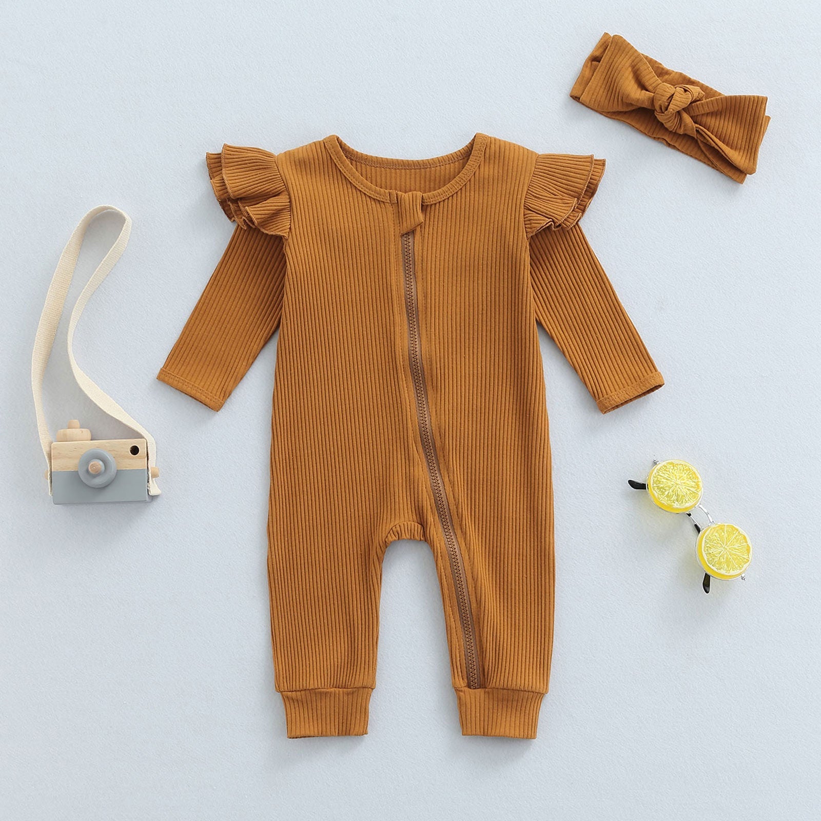 Ribbed Footie and Headband - The Ollie Bee