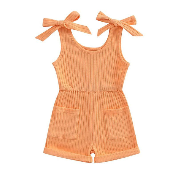 Ribbed Romper with Pockets - The Ollie Bee