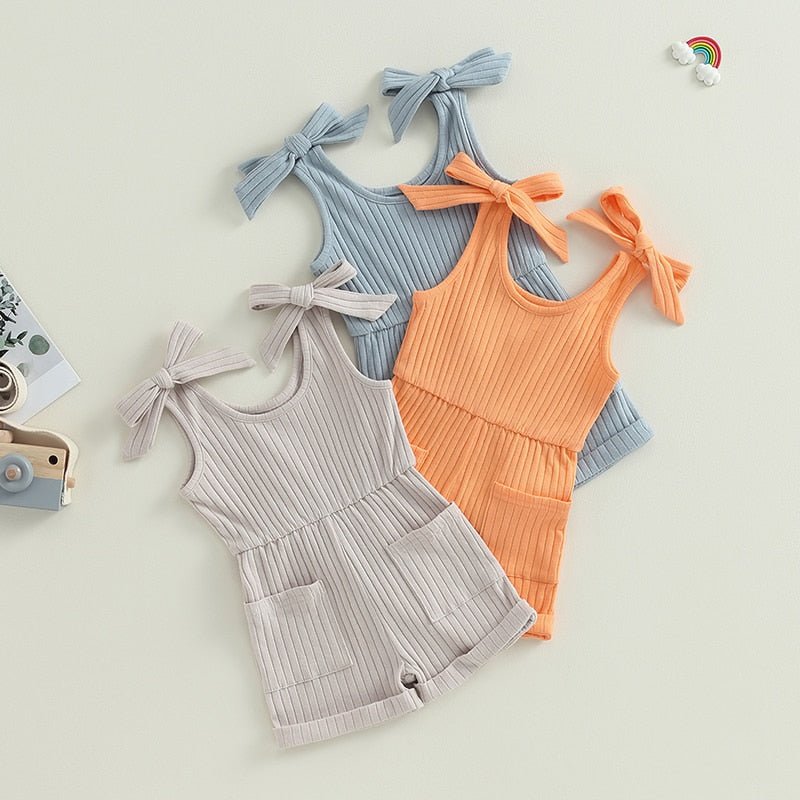Ribbed Romper with Pockets - The Ollie Bee