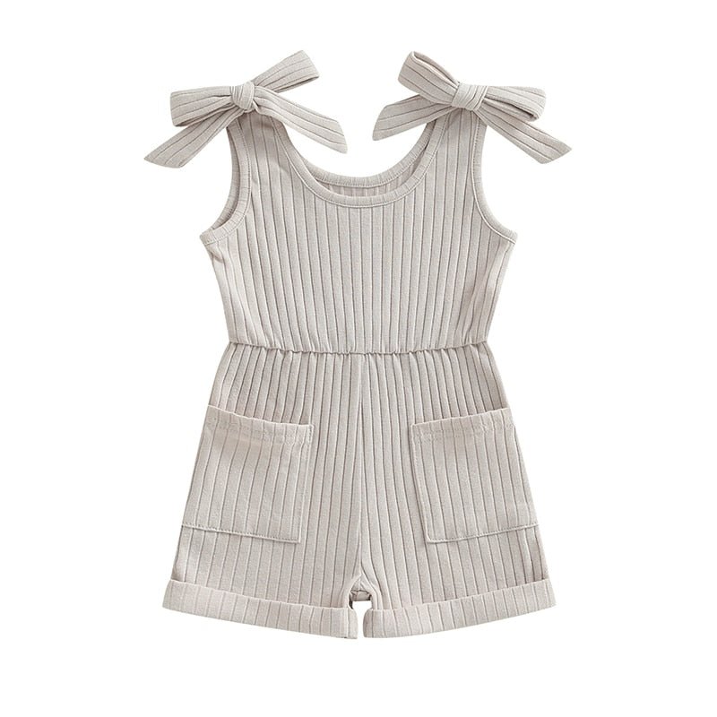 Ribbed Romper with Pockets - The Ollie Bee