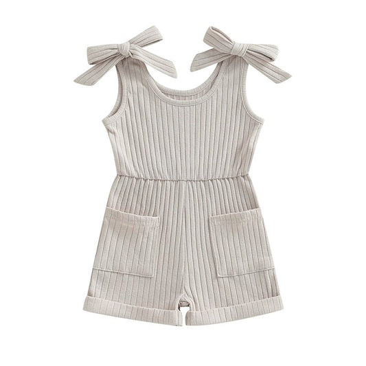 Ribbed Romper with Pockets - The Ollie Bee