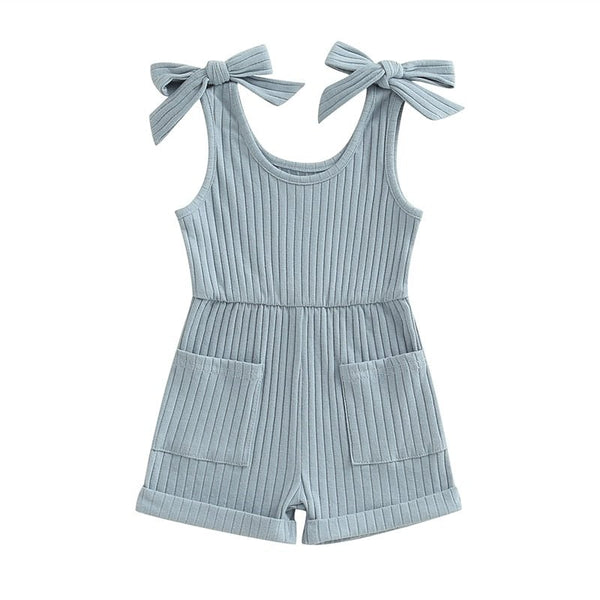 Ribbed Romper with Pockets - The Ollie Bee