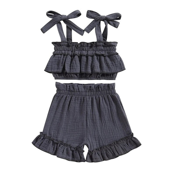 Ruffle Muslin Two Piece Set - The Ollie Bee