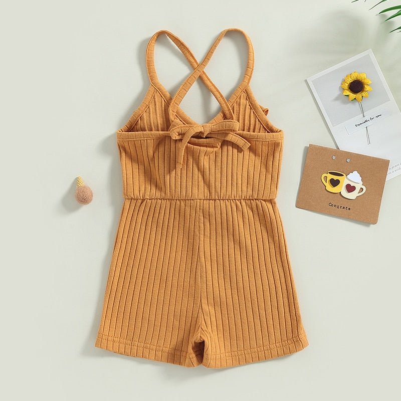 Ruffle Ribbed Peephole Romper - The Ollie Bee