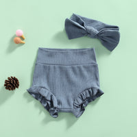 Ruffle Shorts and Bow Set - The Ollie Bee