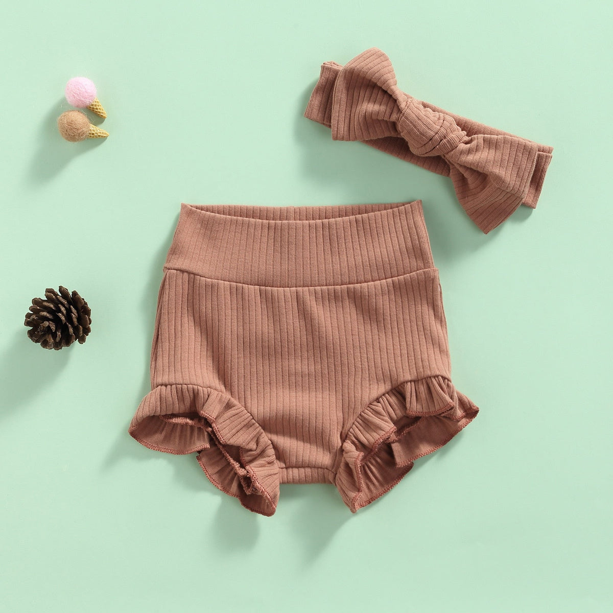 Ruffle Shorts and Bow Set - The Ollie Bee