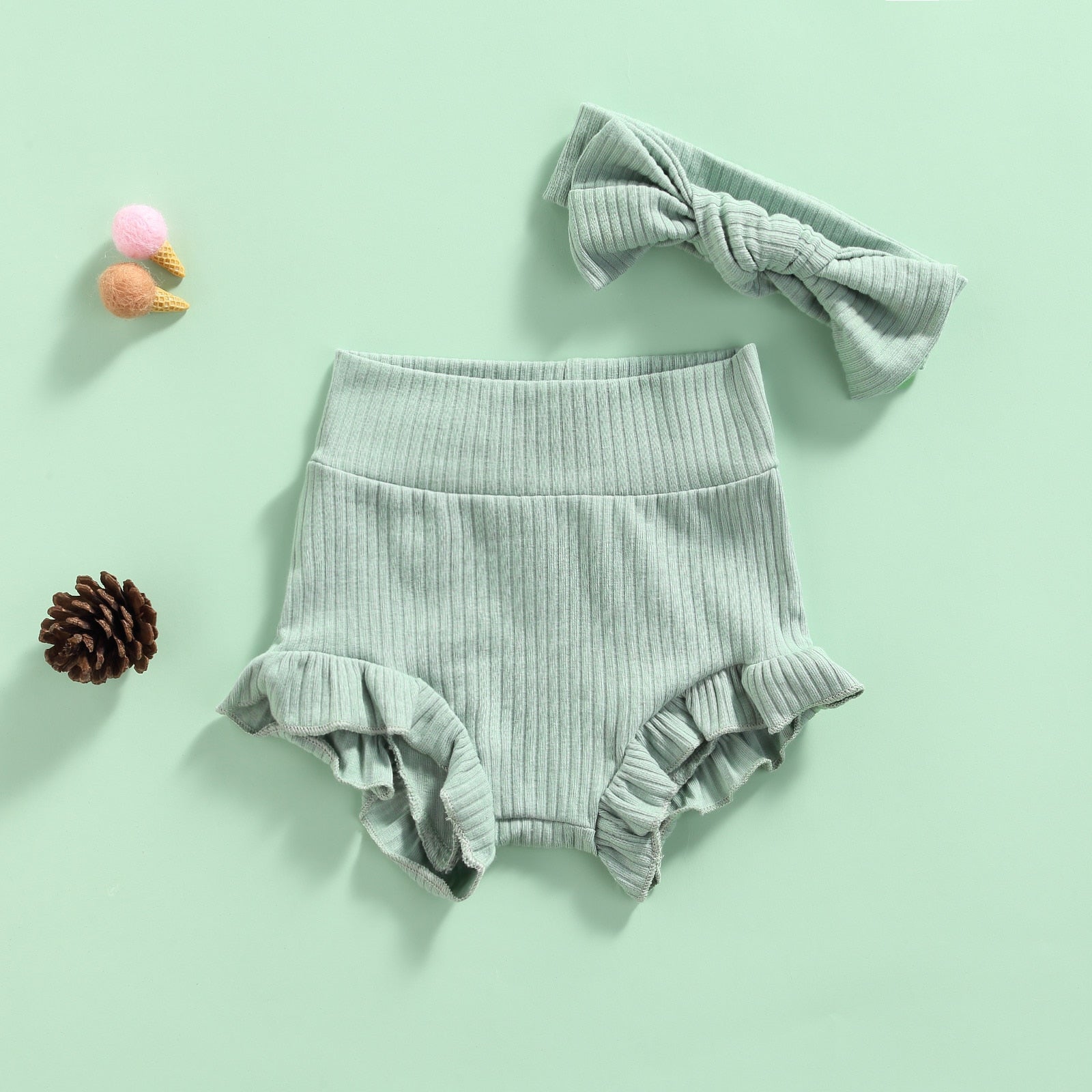 Ruffle Shorts and Bow Set - The Ollie Bee