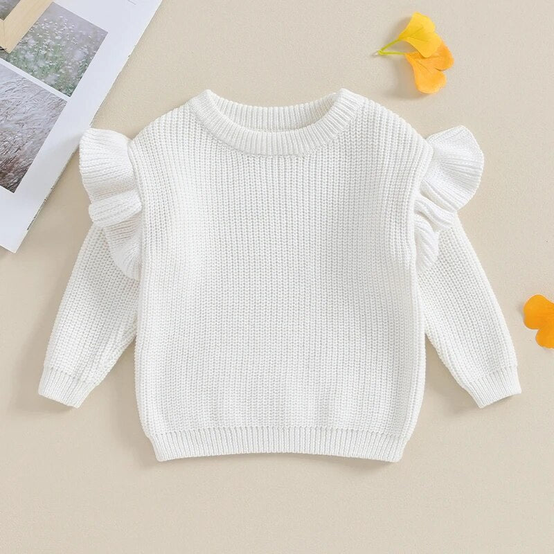 Ruffle Shoulder Sweater - The Ollie Bee