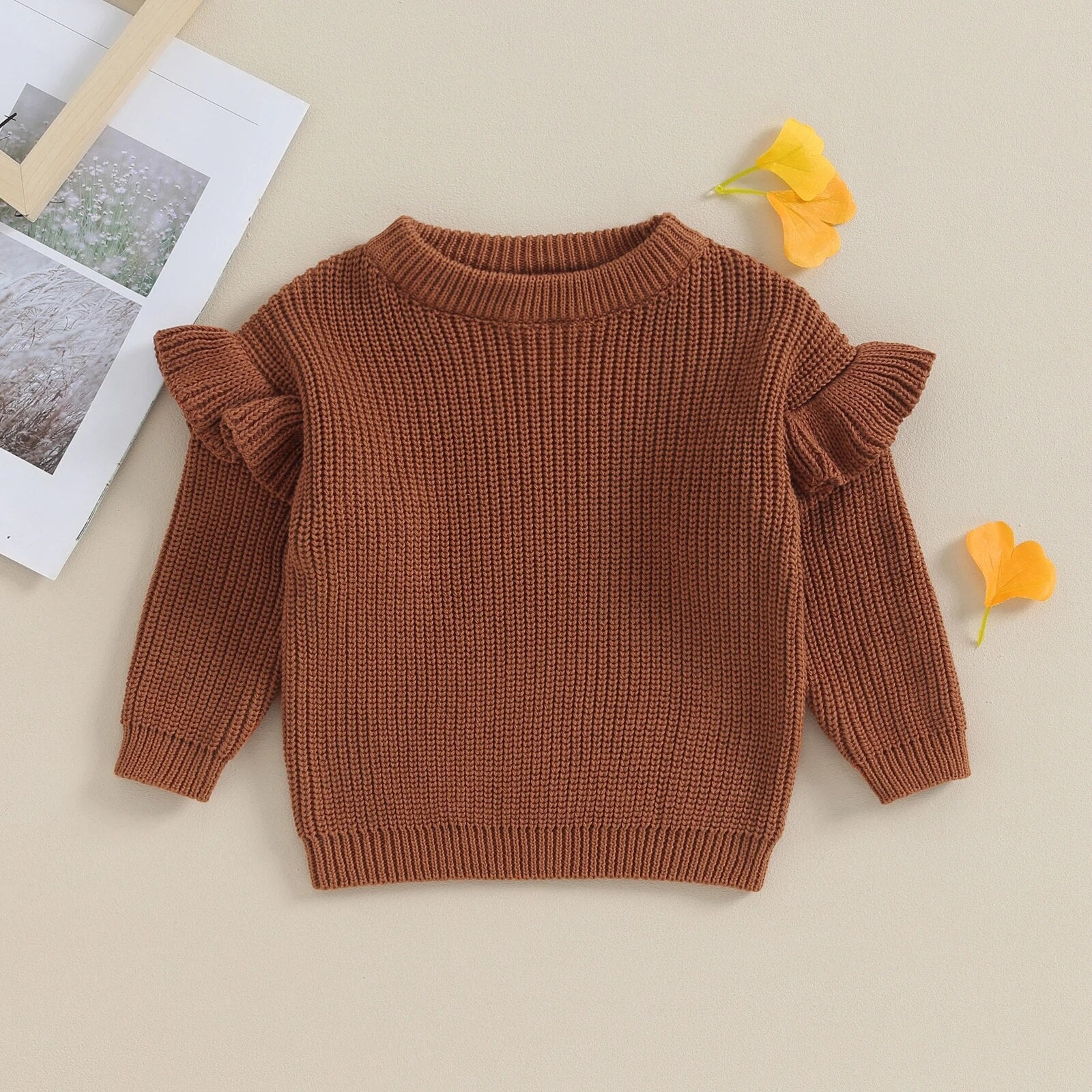 Ruffle Shoulder Sweater - The Ollie Bee