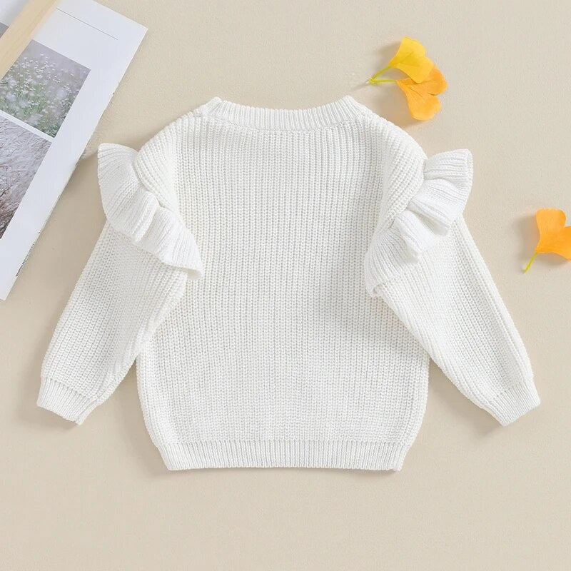 Ruffle Shoulder Sweater - The Ollie Bee