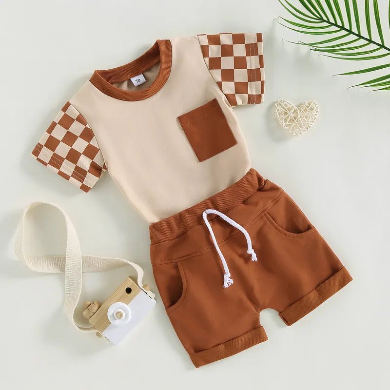Rusty Checkers Pocket Tee - The Ollie Bee