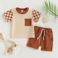 Rusty Checkers Pocket Tee - The Ollie Bee