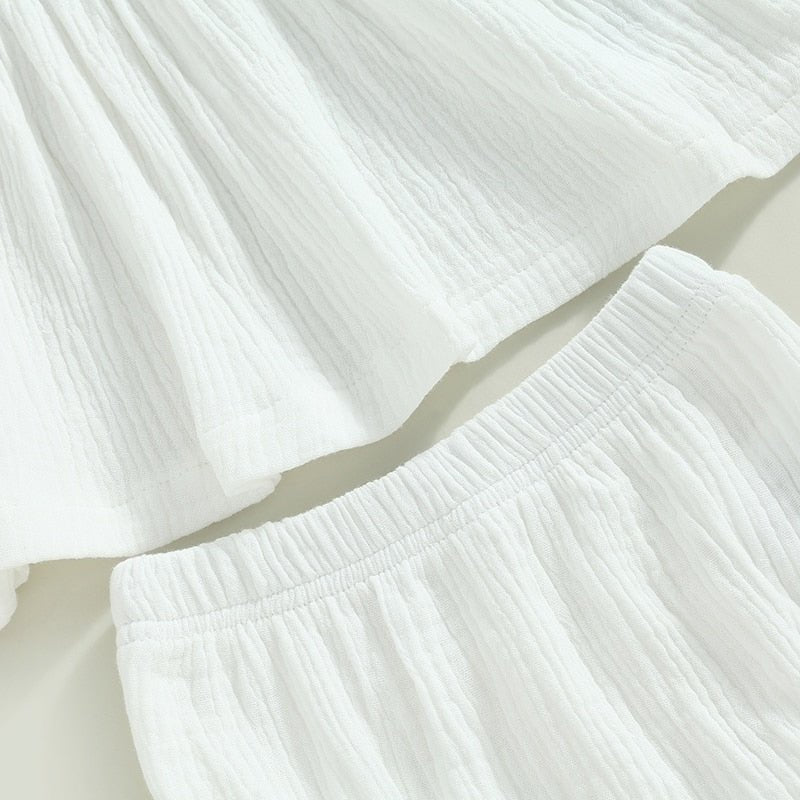 Sleeveless Shirred Set with Bow - The Ollie Bee