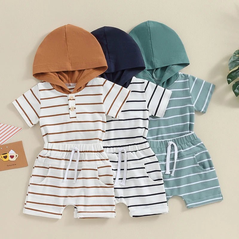 Striped Henley Set - The Ollie Bee