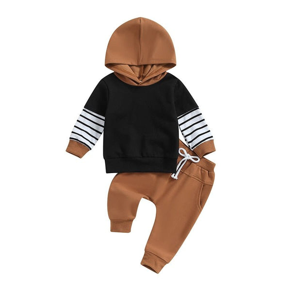 Striped Sleeve Sweatsuit - The Ollie Bee
