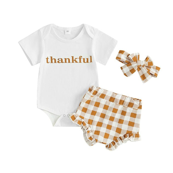 Thankful Gingham Ruffle Set - The Ollie Bee