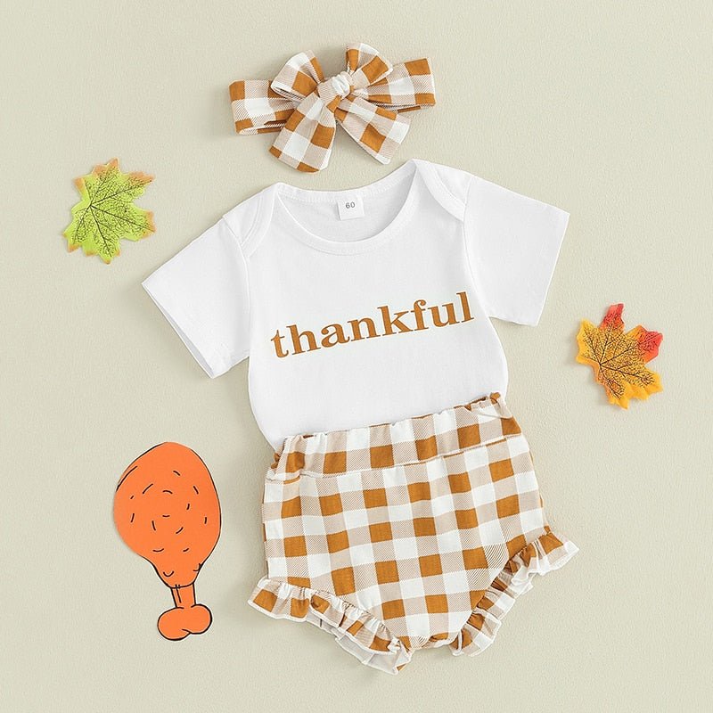 Thankful Gingham Ruffle Set - The Ollie Bee