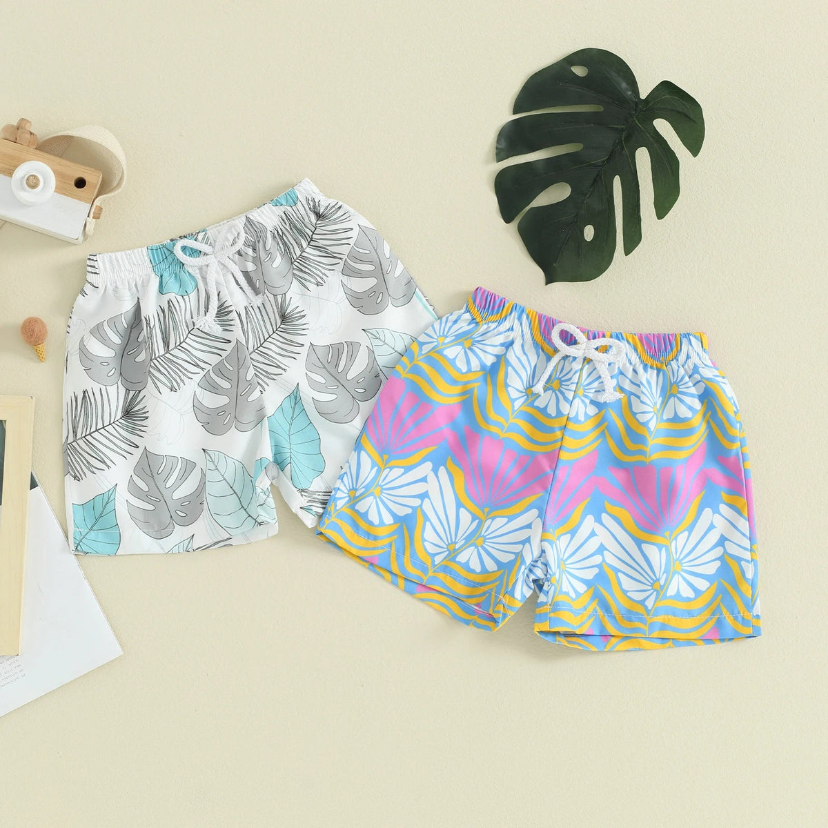 Tropical Board Shorts Set - The Ollie Bee