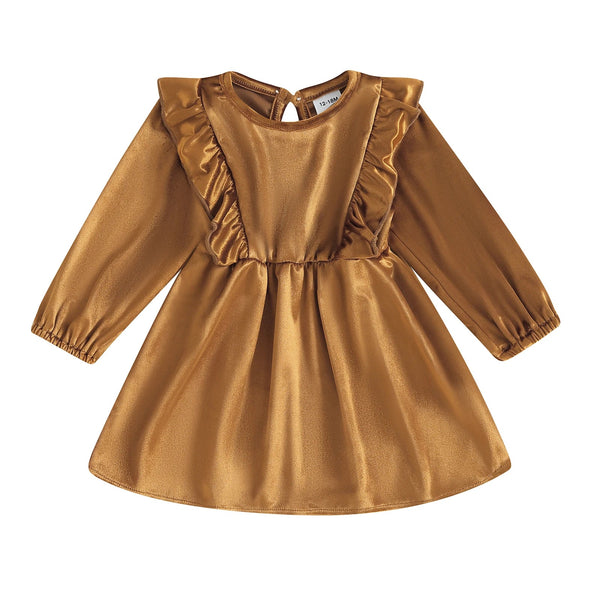 Velvet Ruffle Dress - The Ollie Bee